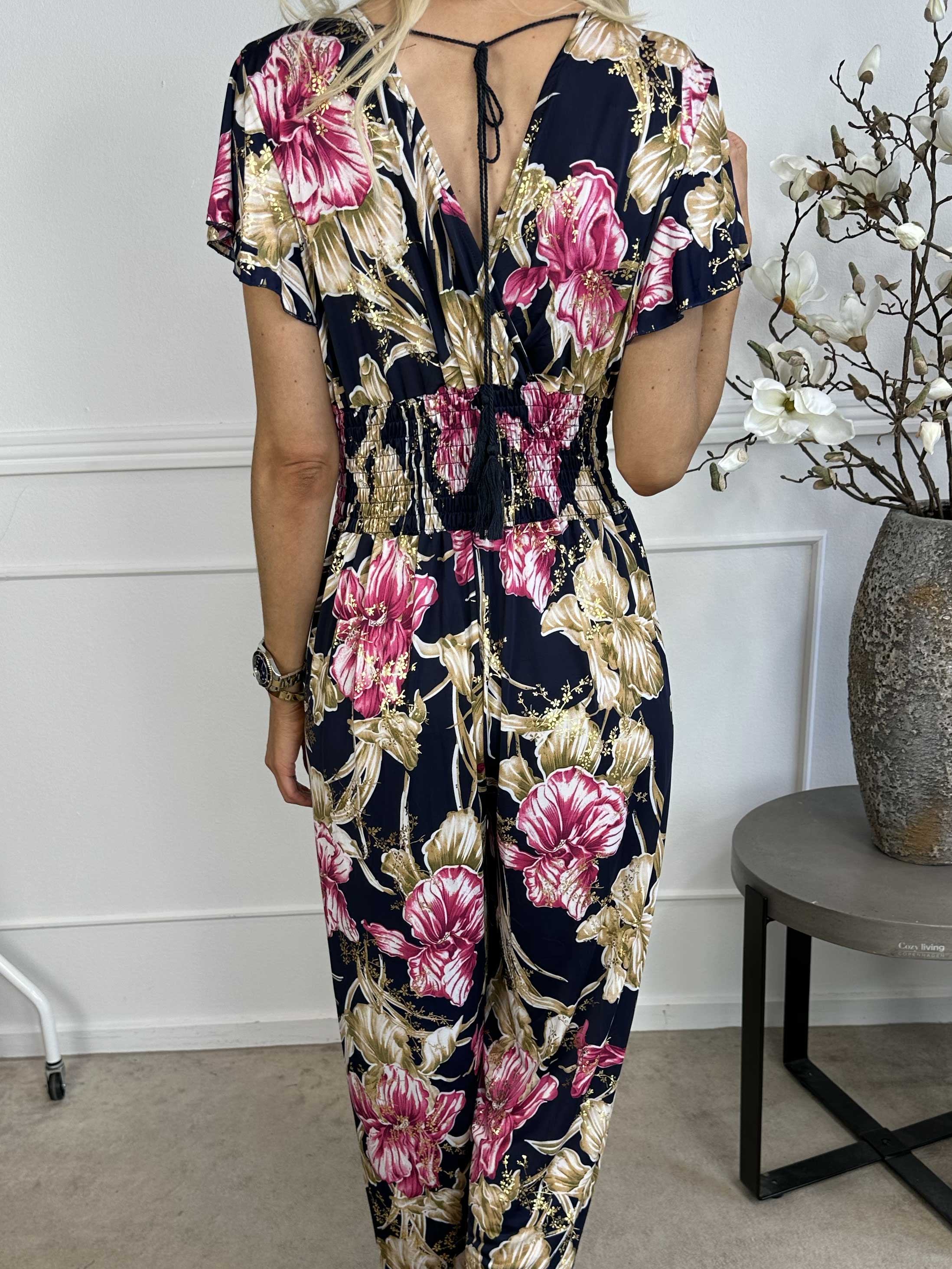 Pams Spring Jumpsuit O/B - Blomstret elastisk buksedragt